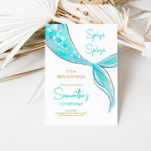 Invitación de cumpleaños a Mermaid Tail