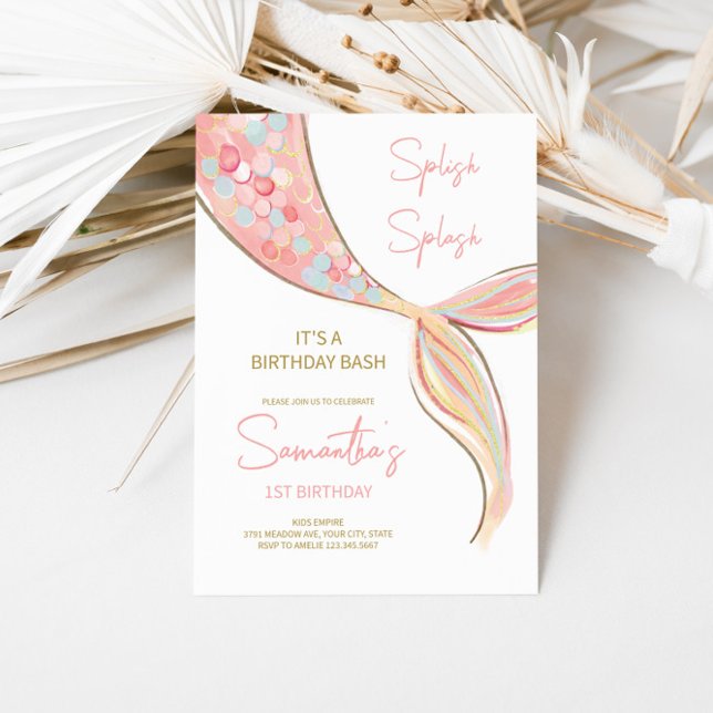 Invitación de cumpleaños a Mermaid Tail (Subido por el creador)