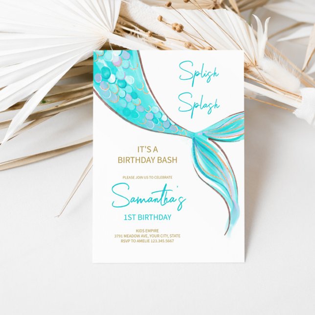 Invitación de cumpleaños a Mermaid Tail (Subido por el creador)