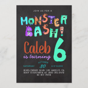 Invitación de cumpleaños a Monster Bash