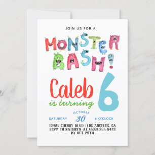 Invitación de cumpleaños a Monster Bash