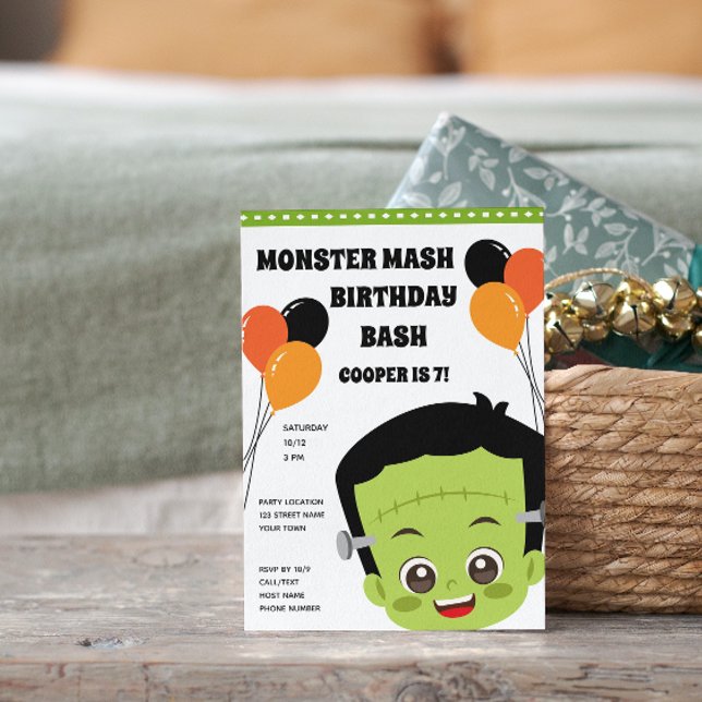 Invitación de cumpleaños a Monster de Halloween (Subido por el creador)