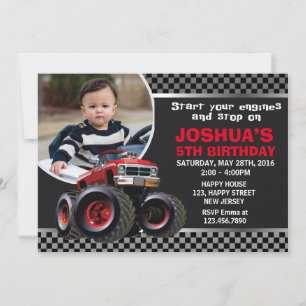 Invitación de cumpleaños a Monster Truck