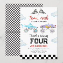 Invitación de cumpleaños a Monster Truck