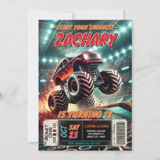 Invitación de cumpleaños a Monster Truck