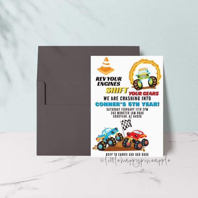 Invitación de cumpleaños a Monster Truck (Subido por el creador)