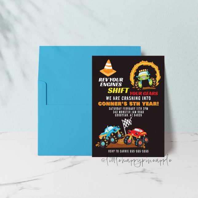 Invitación de cumpleaños a Monster Truck (Subido por el creador)