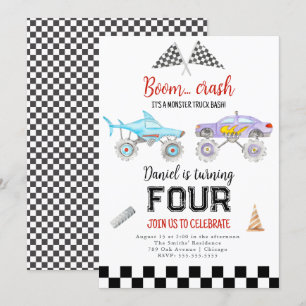 Invitación de cumpleaños a Monster Truck