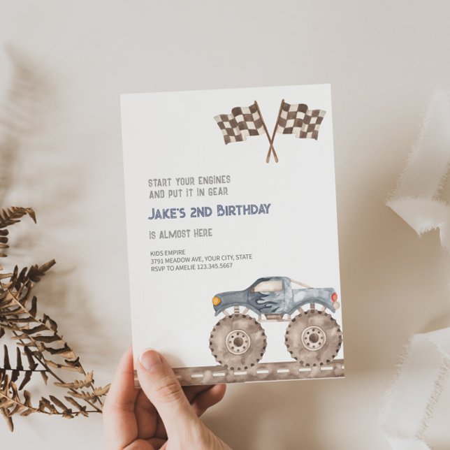 Invitación de cumpleaños a Monster Truck Bash (Subido por el creador)