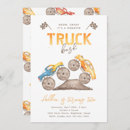 Invitación de cumpleaños a Monster Truck | Camión