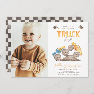 Invitación de cumpleaños a Monster Truck   Camión 