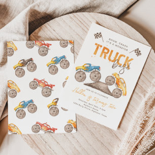 Invitación de cumpleaños a Monster Truck   Camión 