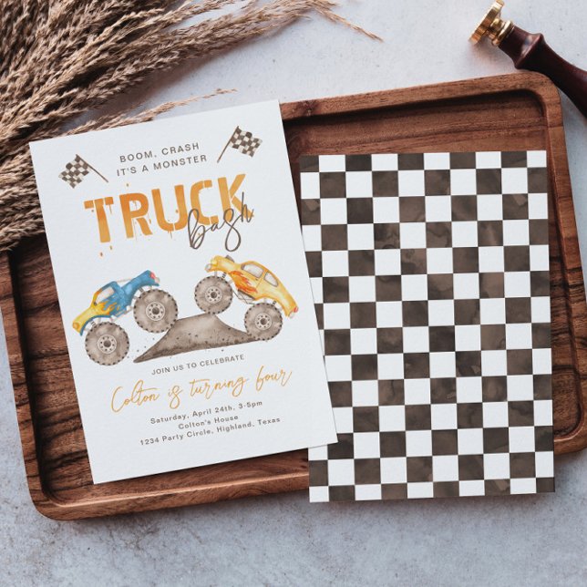 Invitación de cumpleaños a Monster Truck | Camión  (Subido por el creador)