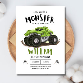 Invitación de cumpleaños a Monster Truck, cumpleañ