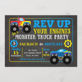 Invitación de cumpleaños a Monster Truck Joint Bir