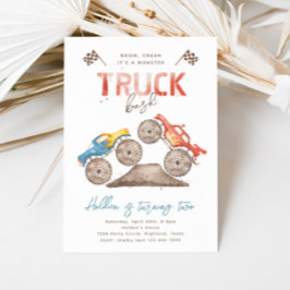 Invitación de cumpleaños a Monster Truck simple |