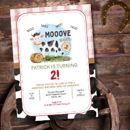 Invitación de cumpleaños a Mooove Over Farm