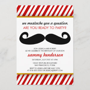 Invitación de cumpleaños a Mustache