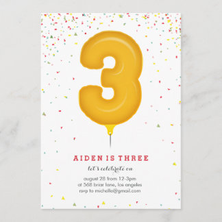 Invitación de cumpleaños a Mylar Balloon Merriment