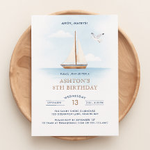 Invitación de cumpleaños a náutica náutica para ni