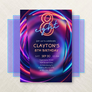 Invitación de cumpleaños a Neon 8th