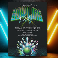 Invitación de cumpleaños a Neon Bowling