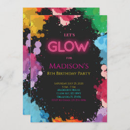 Invitación de cumpleaños a Neon Glow Painting