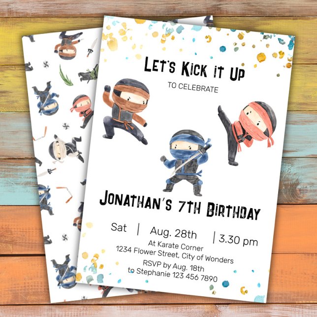 Invitación de cumpleaños a Ninja - Fiesta de Ninja (Subido por el creador)
