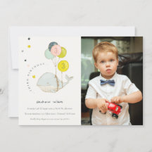 Invitación de cumpleaños a niños con foto de balle