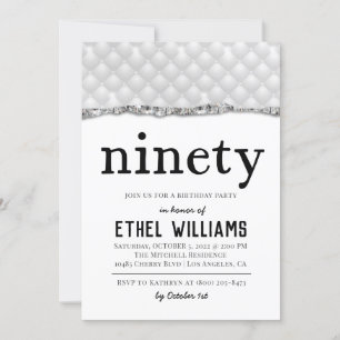 Invitación de cumpleaños a noventa diamantes