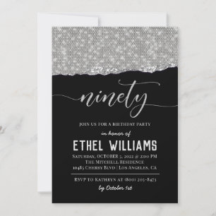 Invitación de cumpleaños a noventa diamantes