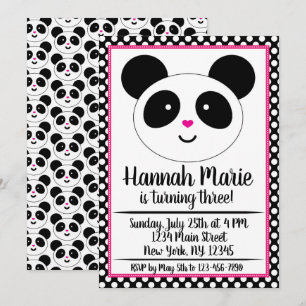 Invitación de cumpleaños a Panda Fiesta