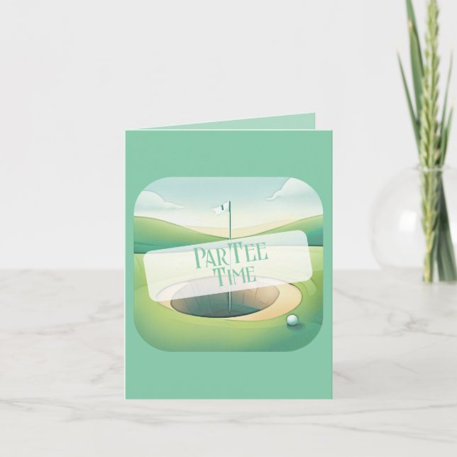 Invitación de cumpleaños a Par-Tee Time Golf Temát (Anverso)