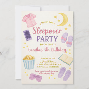 Invitación de cumpleaños a Pastel Watercolor Sleep