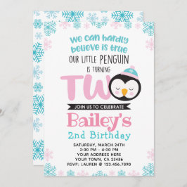 Invitación de cumpleaños a penguín