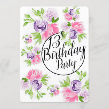 Invitación de cumpleaños a Peoney Cluster 13