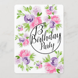 Invitación de cumpleaños a Peoney Cluster 13