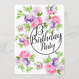 Invitación de cumpleaños a Peoney Cluster 13