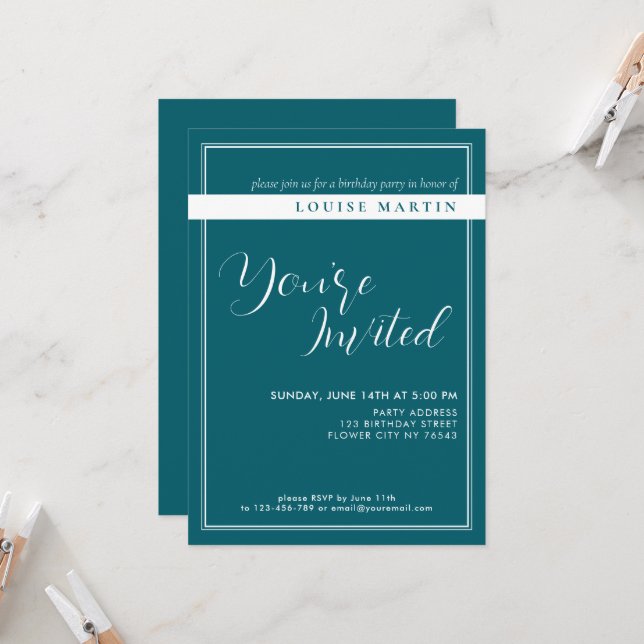 Invitación de cumpleaños a Personalizado de Gasoli (Anverso/Reverso In Situ)