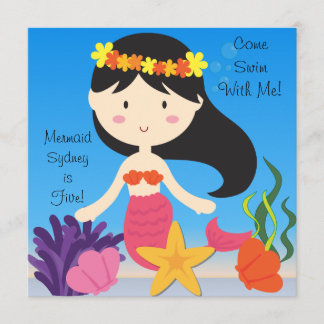 Invitación de cumpleaños a Personalizado de sirena