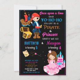 Invitación de cumpleaños a piratas y princesas Dos