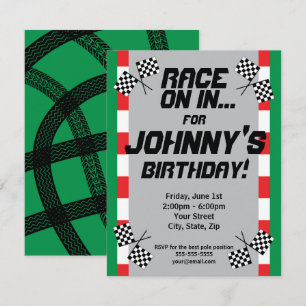 Invitación de cumpleaños a pista de carreras, Carr