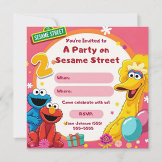 Invitación de cumpleaños a Plaza Sésamo
