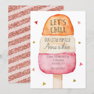 Invitación de cumpleaños a Popsicle colorida diver