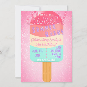 Invitación de cumpleaños a Popsicle Summer Bash