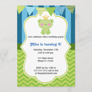 Invitación de cumpleaños a Prince Frog