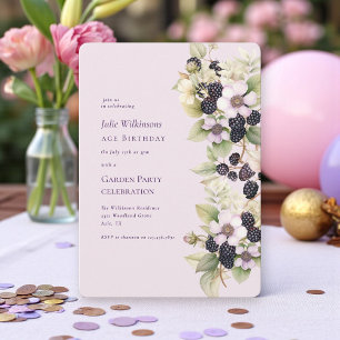 Invitación de cumpleaños a Purple Blackberry Garde