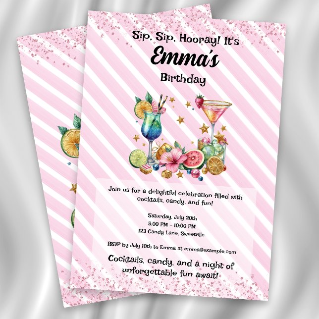 Invitación de cumpleaños a Purpurina de caramelo d (Subido por el creador)