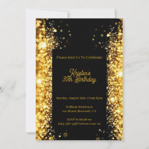 Invitación de cumpleaños a Purpurina de oro person