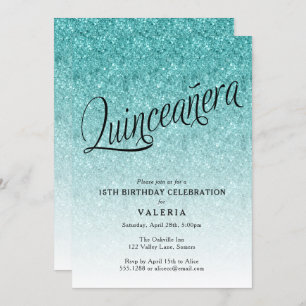 Invitación de cumpleaños a Purpurina Quinceanera B